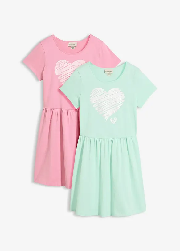 Abito in jersey di puro cotone biologico (pacco da 2), bonprix