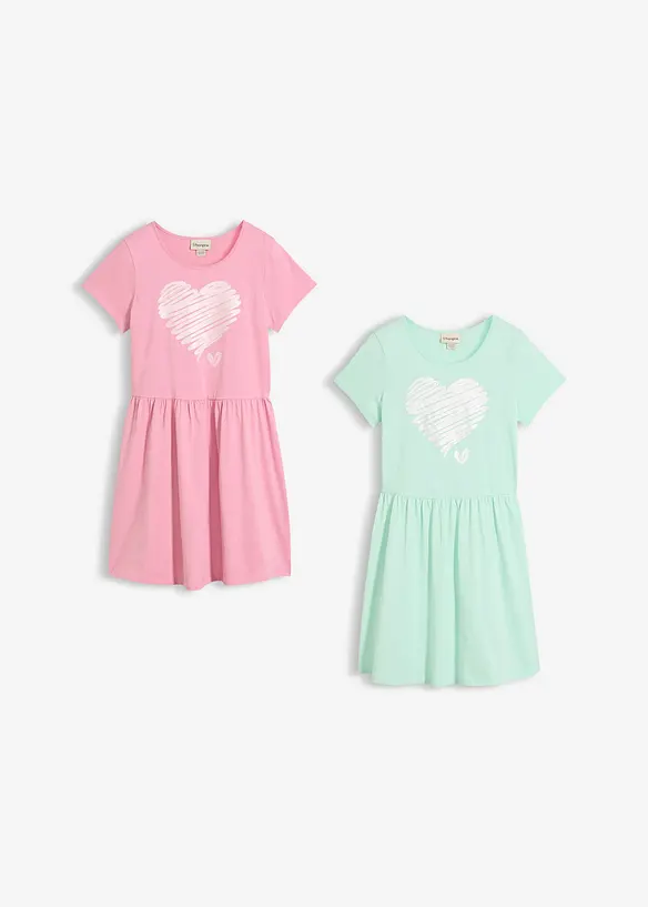 Abito in jersey di puro cotone biologico (pacco da 2), bonprix