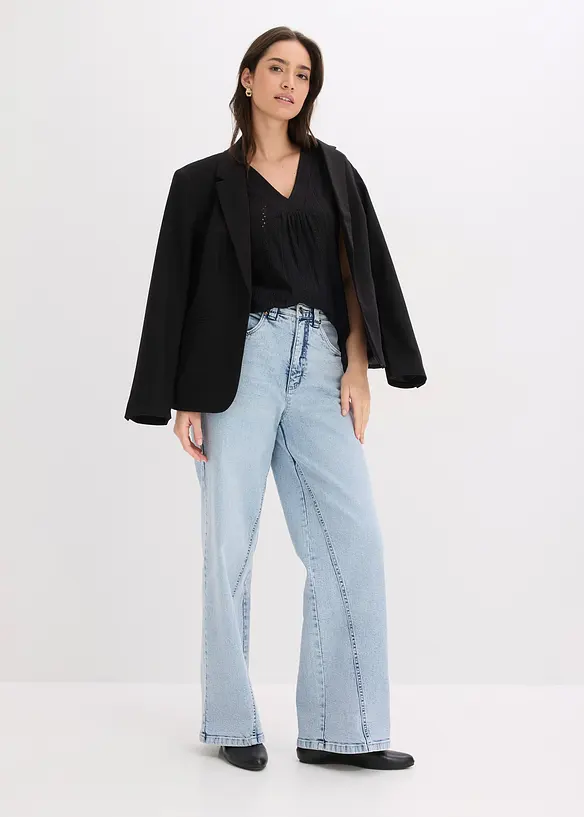 Top con ricami traforati, bonprix