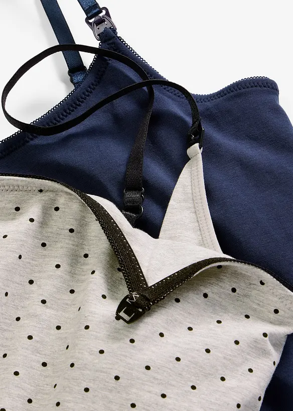 Top per l'allattamento con cotone biologico (pacco da 2), bonprix