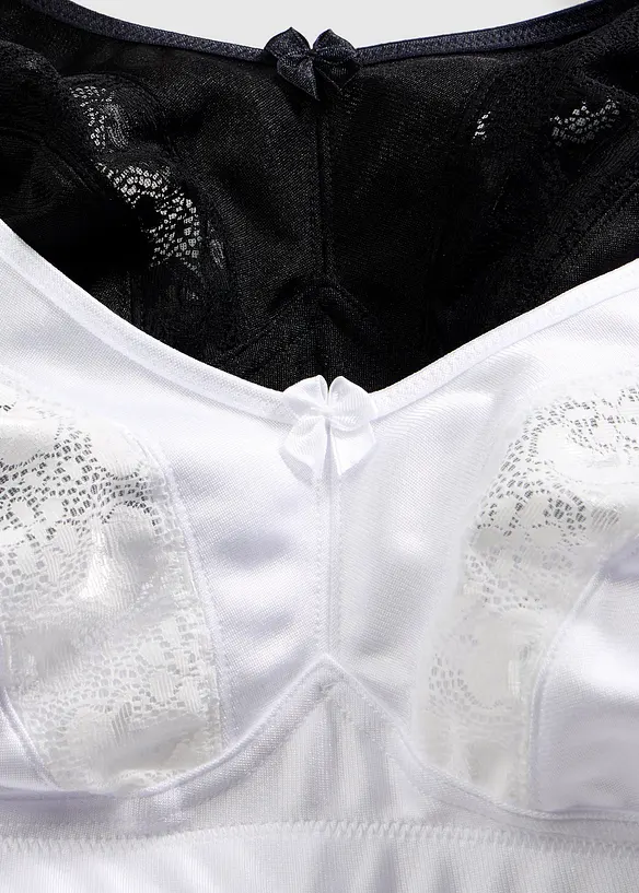 Reggiseno contenitivo senza ferretto con spalline imbottite (pacco da 2), bonprix