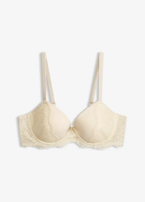 Reggiseno con coppe preformate in materiale lucido, bonprix