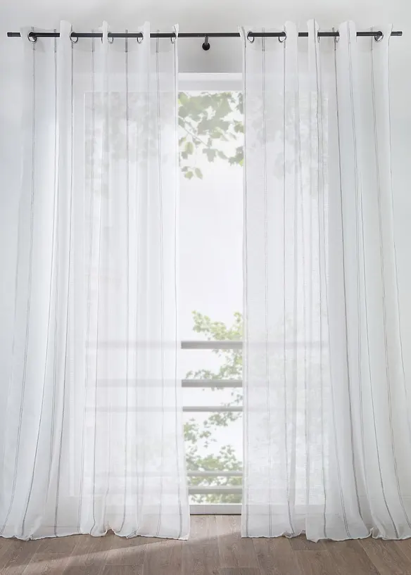 Tenda trasparente a righe (pacco da 1), bonprix