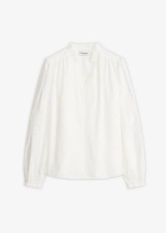 Tunica di cotone con ricami traforati, bonprix