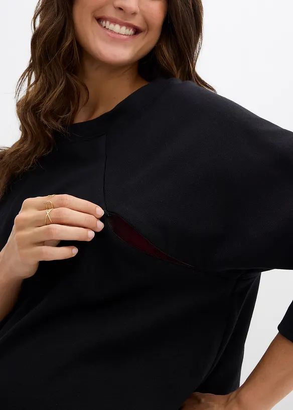 Felpa pr&eacute;maman / da allattamento 2 in 1 in cotone biologico, bonprix