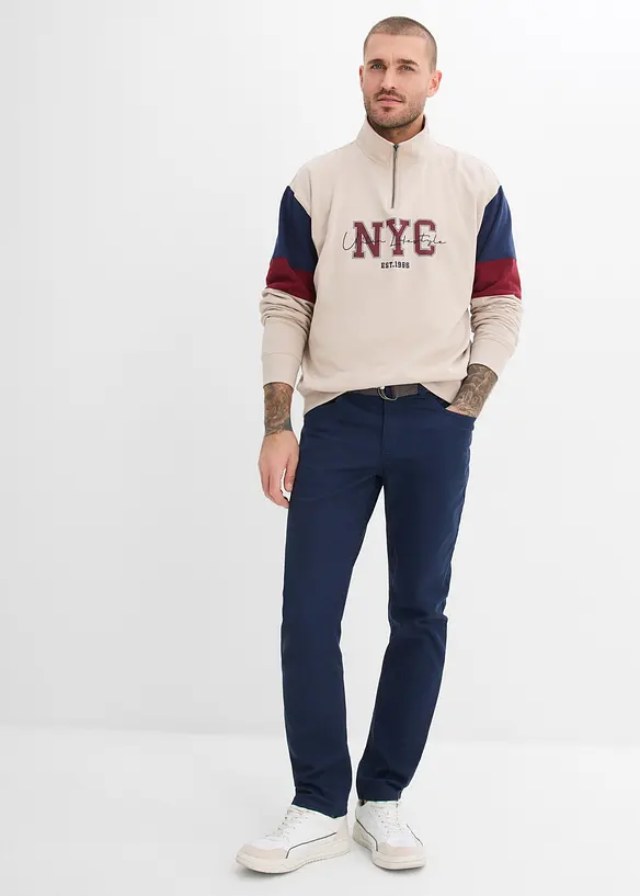 Pantaloni elasticizzati con cintura regular fit, straight, bonprix