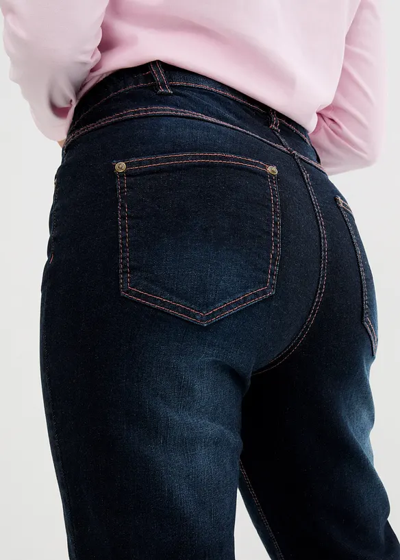 Jeans dritti con girovita comodo, vita media, bonprix