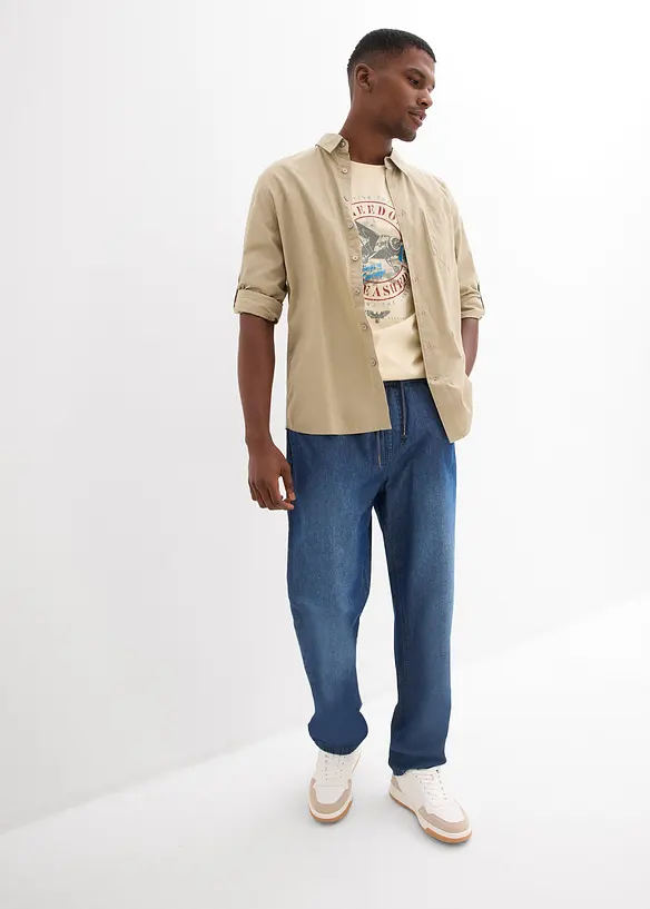 Jeans con elastico in vita in denim estivo, classic fit (pacco da 2), bonprix