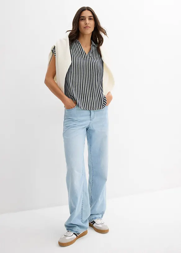 Blusa a maniche corte in viscosa fluente, bonprix