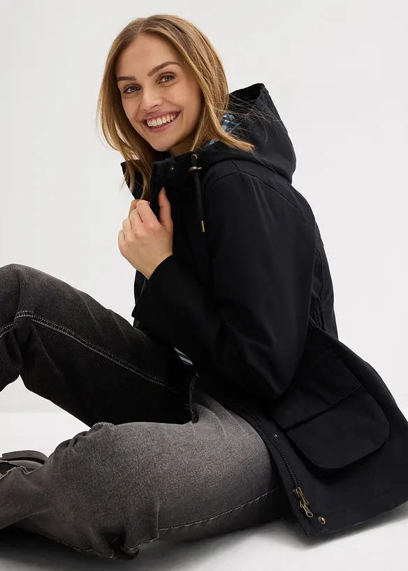 Giacca idrorepellente con fodera a quadri, bonprix