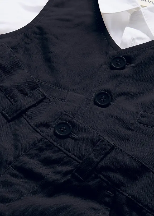 Completo con camicia, gilet, pantaloni in puro cotone (set 3 pezzi), bonprix