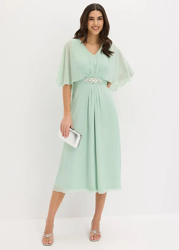 Abito in chiffon con applicazione di strass, bonprix