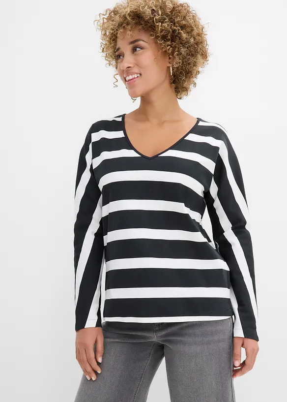 Maglia a maniche lunghe in puro cotone biologico, bonprix