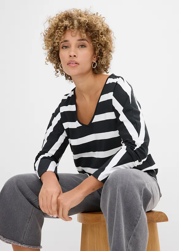 Maglia a maniche lunghe in puro cotone biologico, bonprix