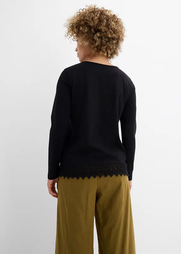 Maglia a maniche lunghe in puro cotone (pacco da 2), bonprix