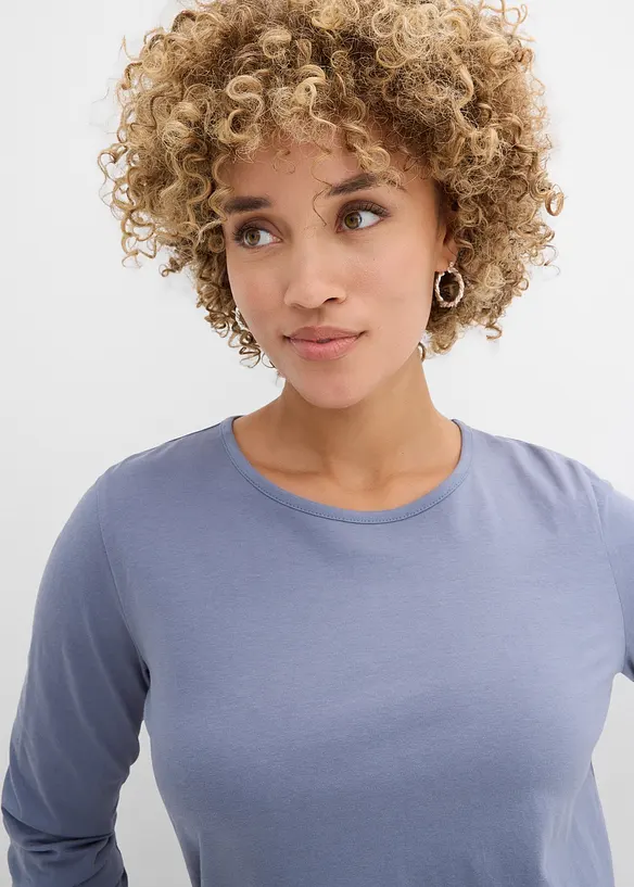 Maglia a maniche lunghe in puro cotone (pacco da 2), bonprix