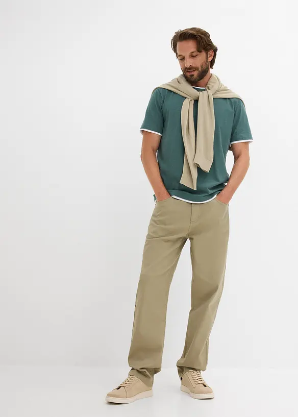 T-shirt effetto 2 in 1 in filato fiammato, bonprix