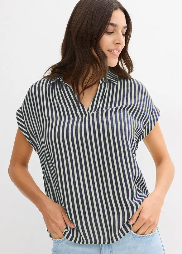 Blusa a maniche corte in viscosa fluente, bonprix