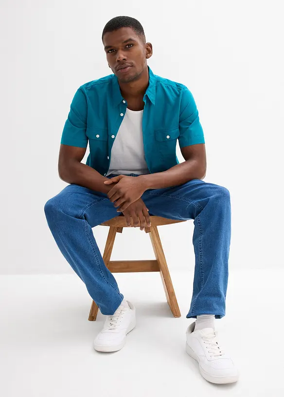 Camicia a maniche corte in puro cotone, bonprix