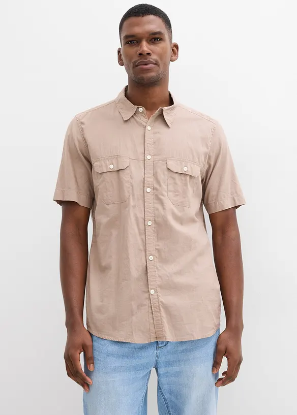 Camicia a maniche corte in puro cotone, bonprix