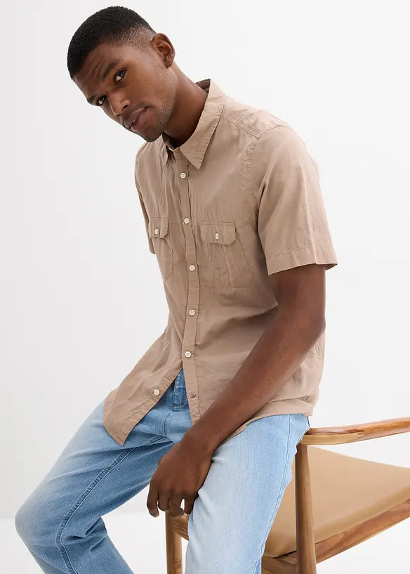 Camicia a maniche corte in puro cotone, bonprix