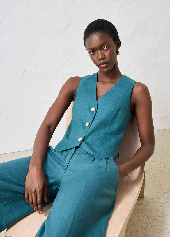 Gilet in puro lino, bonprix