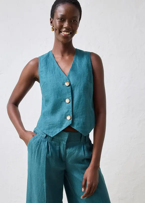 Gilet in puro lino, bonprix