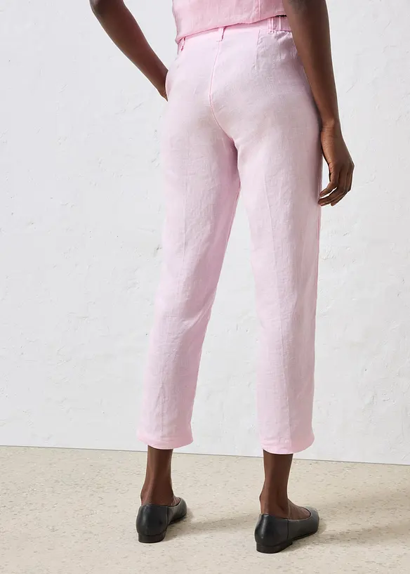 Pantaloni cropped in puro lino, bonprix