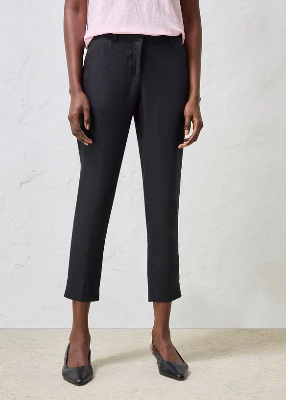 Pantaloni cropped in puro lino, bonprix
