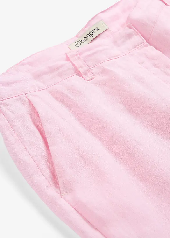 Pantaloni cropped in puro lino, bonprix