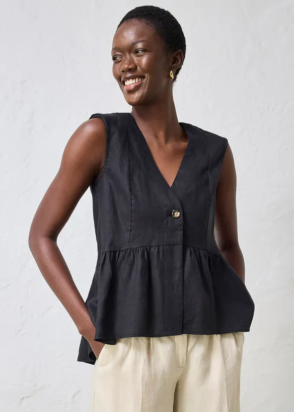 Gilet in puro lino, bonprix