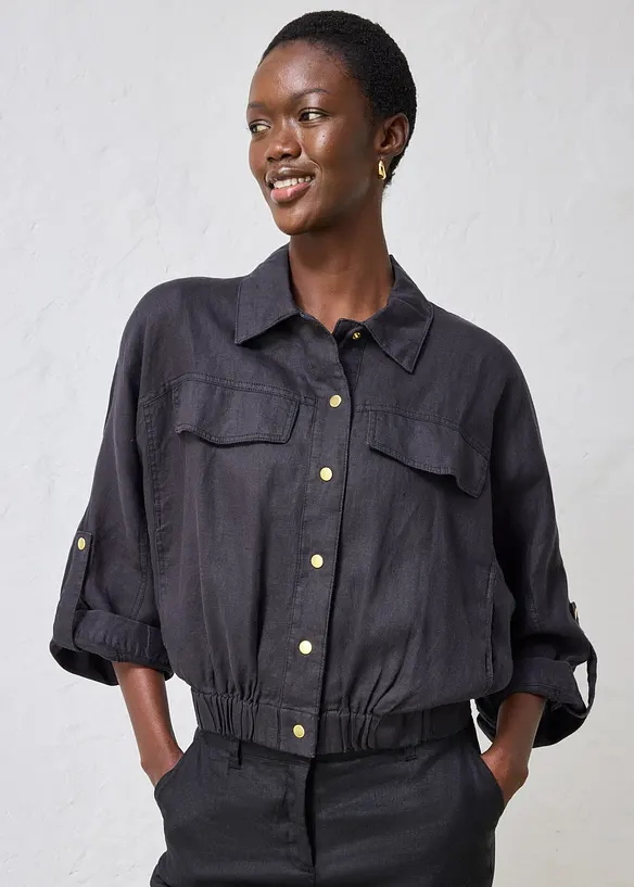 Bomber in puro lino, bonprix