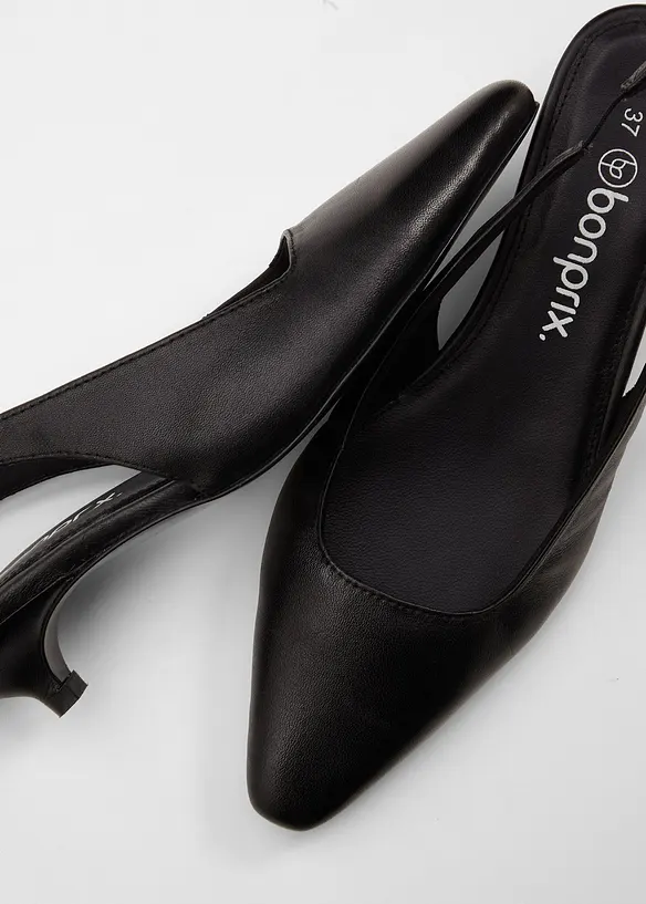 D&eacute;collet&eacute; slingback in pelle, bonprix