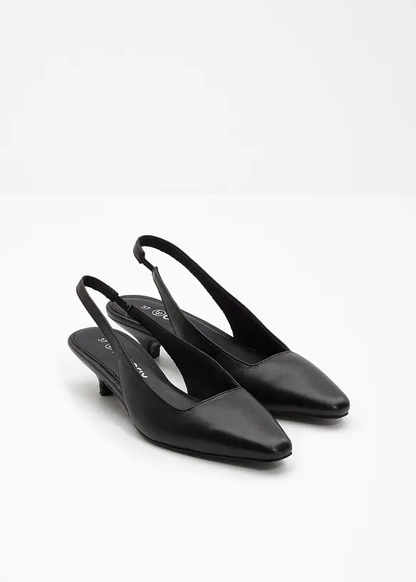 D&eacute;collet&eacute; slingback in pelle, bonprix