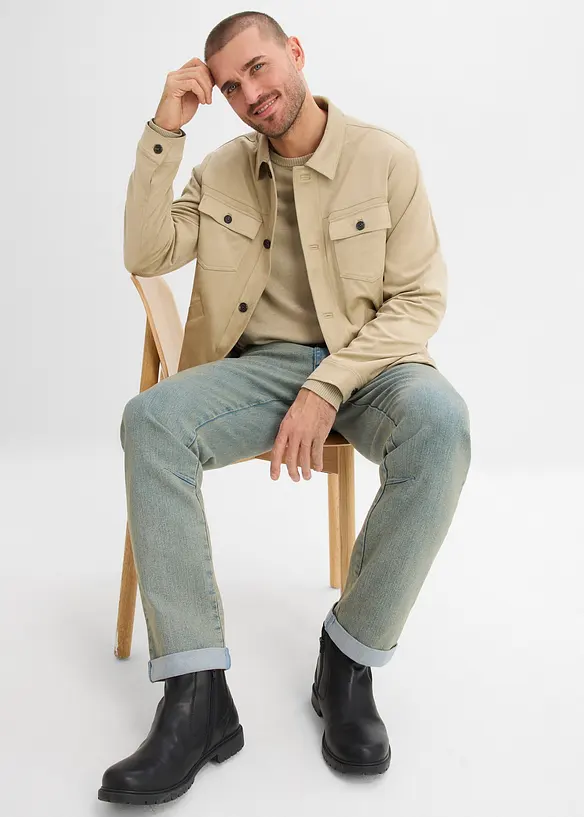 Jeans elasticizzati leggeri comodi in vita, relaxed fit straight, bonprix