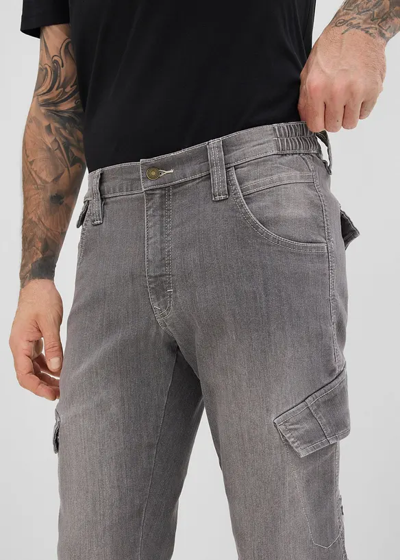 Jeans cargo leggeri comodi in vita, regular fit straight, bonprix