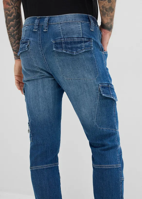 Jeans cargo leggeri comodi in vita, regular fit straight, bonprix