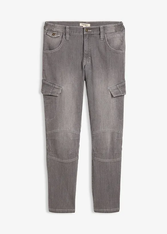 Jeans cargo leggeri comodi in vita, regular fit straight, bonprix