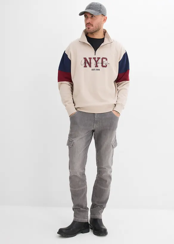 Jeans cargo leggeri comodi in vita, regular fit straight, bonprix