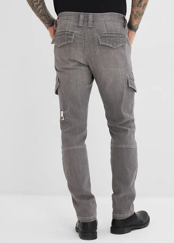 Jeans cargo leggeri comodi in vita, regular fit straight, bonprix
