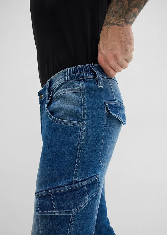 Jeans cargo leggeri comodi in vita, regular fit straight, bonprix