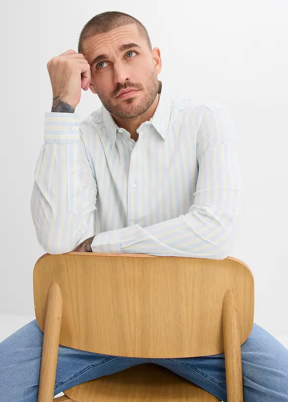 Camicia elegante elasticizzata no stiro, modern fit, bonprix