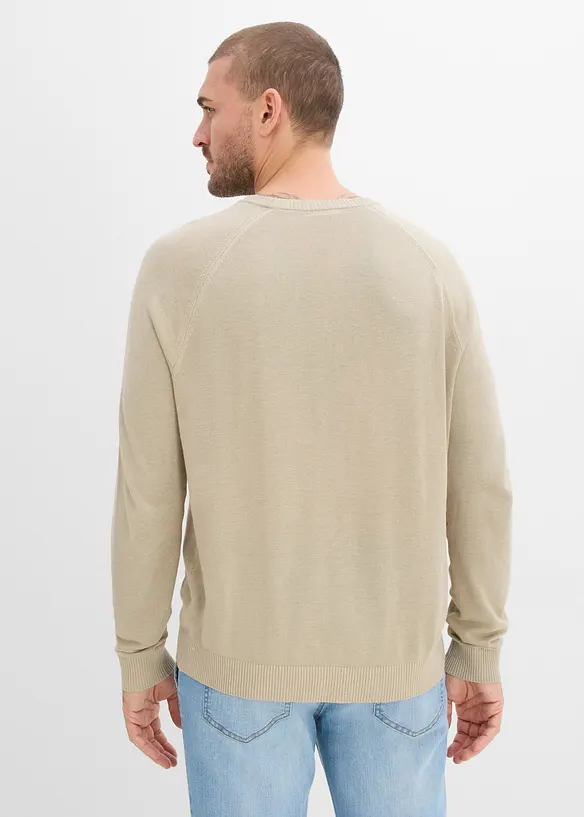 Maglione leggero in filato fine misto lino, bonprix