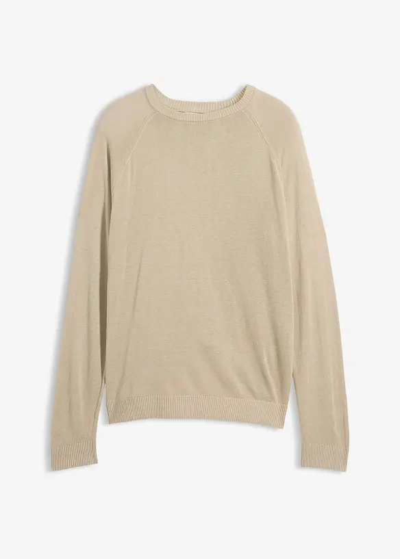 Maglione leggero in filato fine misto lino, bonprix