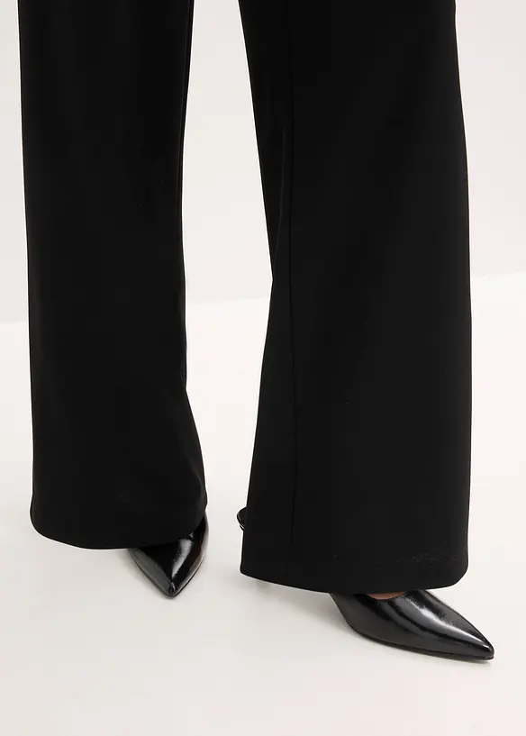 Tuta elegante in cr&ecirc;pe operato con ricamo con perline, bonprix