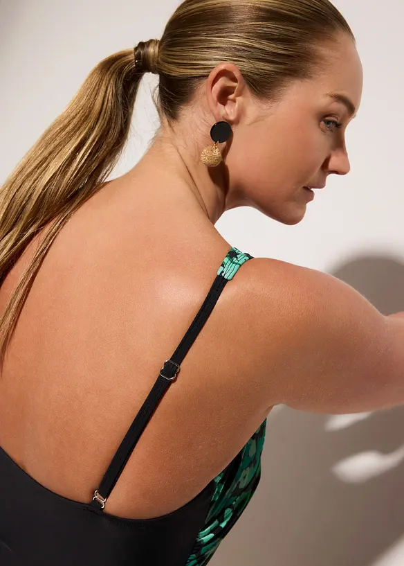 Costume intero con dettaglio incrociato ed effetto modellante medio, bonprix