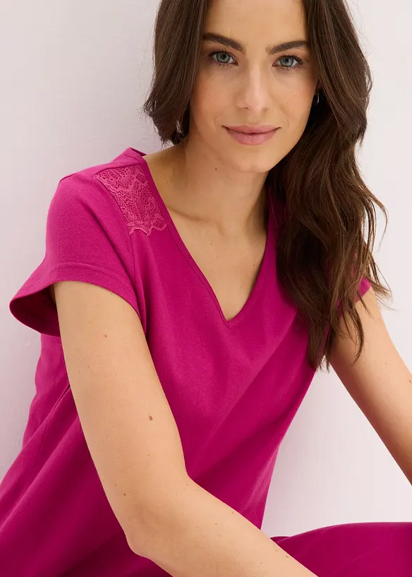 Pigiama con pantaloni culotte corti e larghi, bonprix