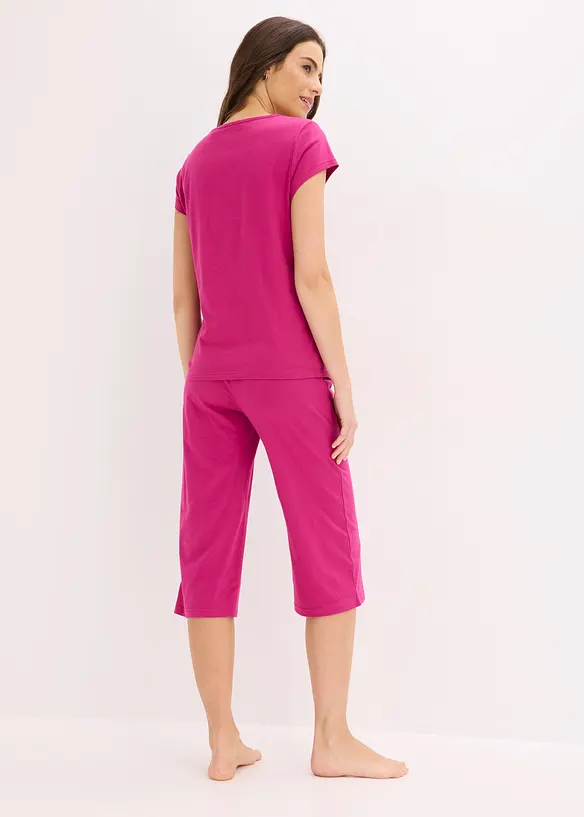 Pigiama con pantaloni culotte corti e larghi, bonprix