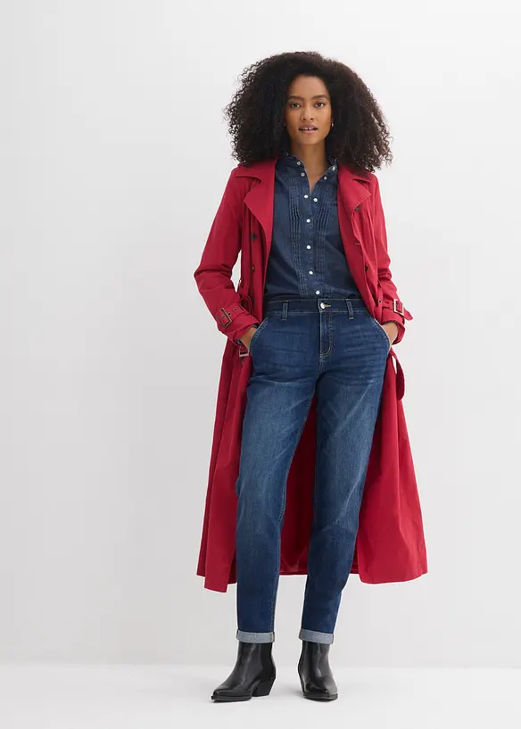 Jeans boyfriend con elastico in vita, vita media, bonprix