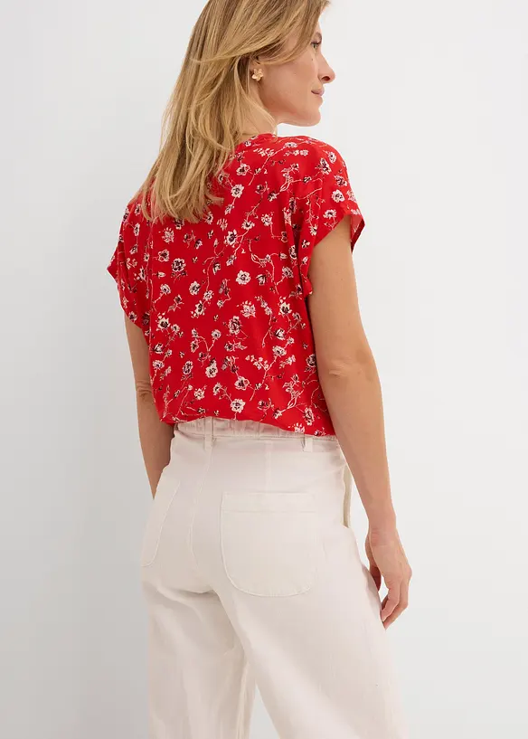 Jeans wide leg cropped con girovita comodo, vita alta, bonprix